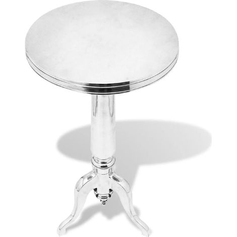 Table auxiliaire ronde Aluminium Argenté