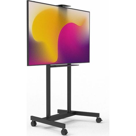 ITB OM07194 Caravel 2.100 Carrello Porta Monitor a Pavimento VESA 800x600 fino a 98'' 90 Kg regolabile in altezza 2 mensole colore Nero