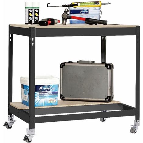 Mesa de Trabajo SIMONWORK con Ruedas BT 0 900 antracita/madera (1/3)