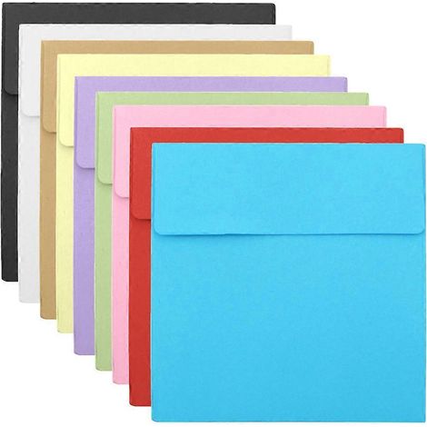 100 enveloppes en papier kraft vierges pour cartes d'invitation et argent liquide-10x10cm (1/4)