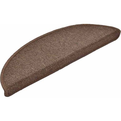 Maison Exclusive - Tappetini per scale 30 pz 56x17x3 cm Marrone caffè Semicircolari