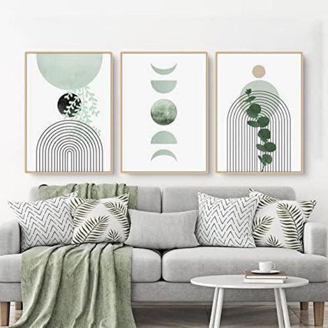 Poster Set 3er Bohemian Pflanze Wandbilder Wohnzimmer C 40x60cm