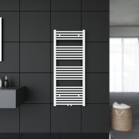 SONNI Badheizkörper Handtuchheizkorper Mittelanschluss Handtuchwärmer Handtuchtrockner Bad 1200x500mm Weiß