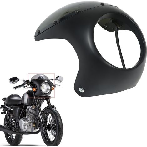 Écran de protection universel pour phare rond de moto 7 pouces, pare-brise en noir mat pour la plupart des motos. (1/5)