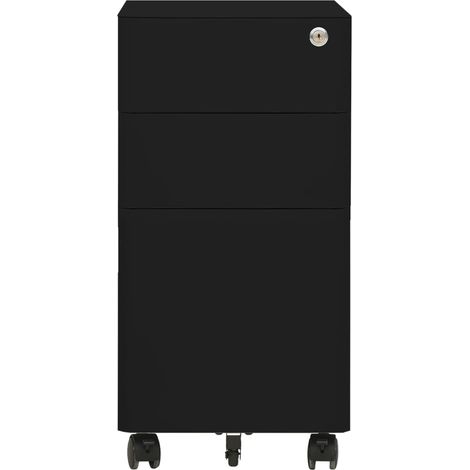 Maison Exclusive - Armario archivador móvil acero negro 30x45x59