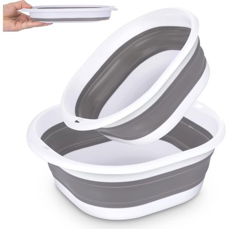 2 Pièces Bassine Pliable, Seau Pliant 3,5L Et 5L, Matériau PP+TPR, Pour Cuisine, Camping, Voyage