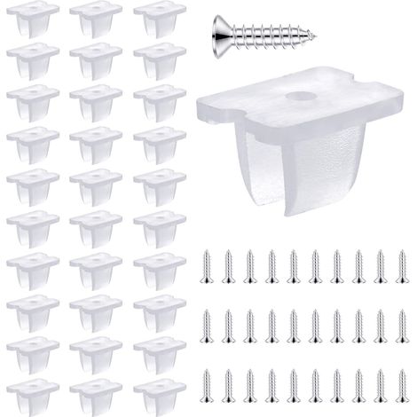 Lot de 30 clips de montage pour bande lumineuse LED étanche à l'eau, compatibles avec les bandes LED en silicone de 5 mm à 6 mm, avec vis (1/5)