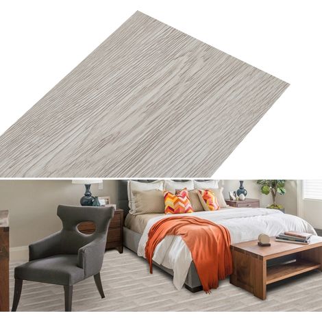 Wolketon Pavimento vinilico in PVC autoadesivo rovere bianco, 7 listoni, 1 m², per camera da letto, soggiorno, corridoio