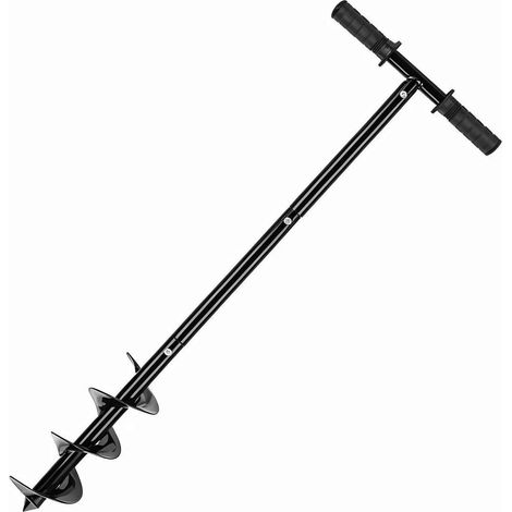 1 Tarière De Jardin Manuelle Réglable 60-85cm, Acier Ø10cm, Pour Piquets Et Plantation