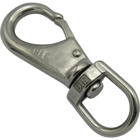 Quick Release Snap Hook with Fixed Eye Size 2 (100MM Stainless Steel Boat Shackle Attachment) (1/5)