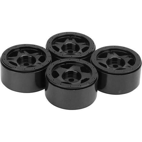 Stück RC-Radnaben aus Aluminiumlegierung für Axial SCX24 C10 JLU B-17 1/24 RC-Car-Teile, Schwarz (1/5)