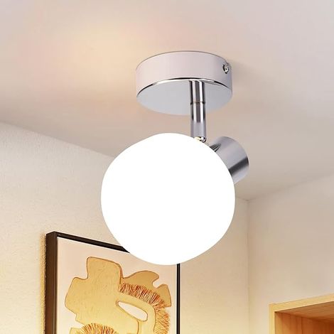 ZMH Plafonnier Noir Rond 3 Spots de Plafond 3 Ampoules Spot Intérieur Abat - Jour Verre Lampe Couloir Moderne E14 Spot Vintage Pour Couloir Hôtel Chambre Sans Ampoule (1/5)