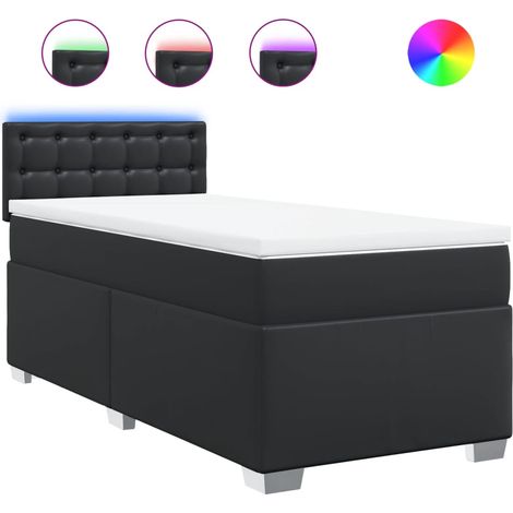 Maison Exclusive - Giroletto a Molle con Materasso Nero 90x190 cm in Similpelle (1/5)