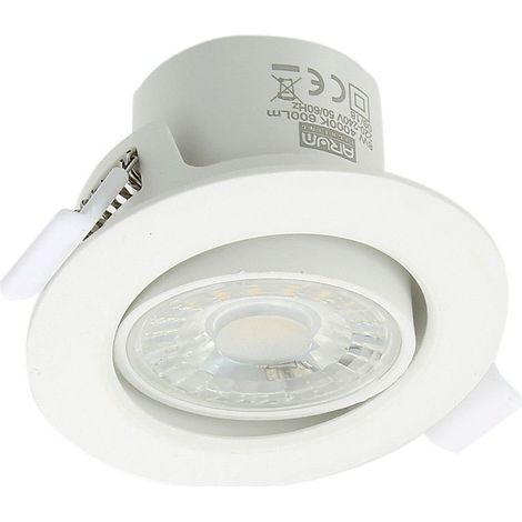 Arum Lighting – Spot encastrable LED 8W orientable – Équivalent 75W – Blanc chaud 3000K – Flux lumineux 600 lumens – Angle d'orientation 60°