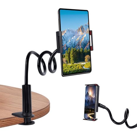 1 Support téléphone,bras flexible col de cygne,alliage aluminium 80cm,rotation 360°,lit canapé (1/5)