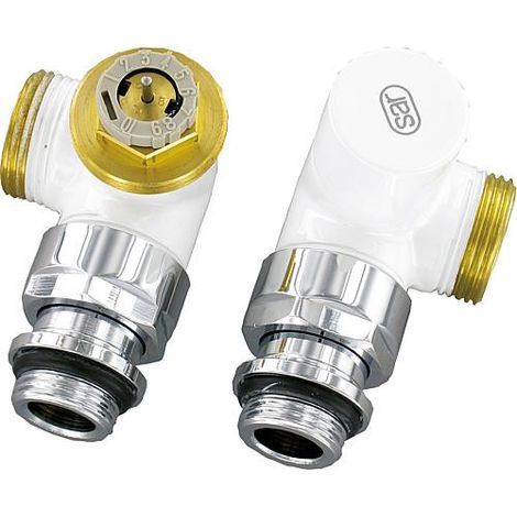 Kit vanne ther.Design,for.équer. D 3933 DN15 (1/2")mâle 3/4"(euro blanc,(RAL 9016)