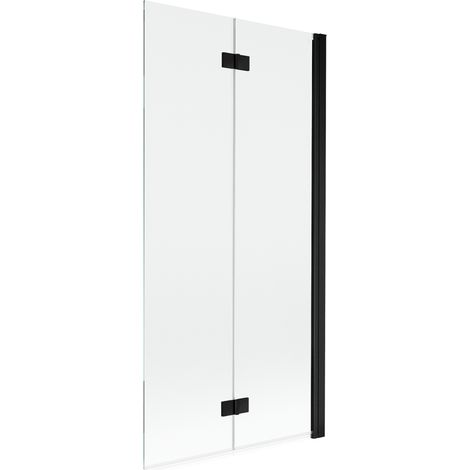 Paroi de baignoire Mexen Mist 2 panneaux, droite 90 x 150 cm, transparent, noir - 8A9-090-002-70-00-P (1/5)