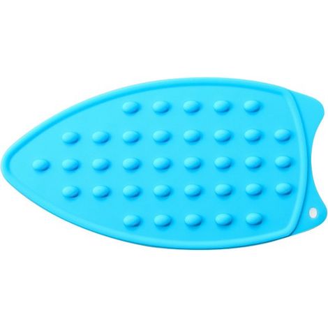 Tapis de repassage multifonction en silicone, résistant à la chaleur, pour fer à repasser, lisseur et fer à friser, bleu (1/5)