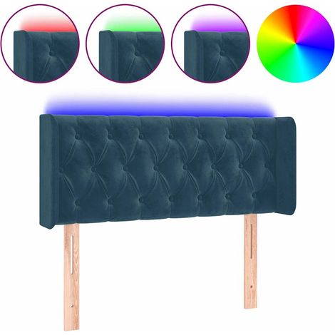 Maison Exclusive - Cabecero con LED de terciopelo azul oscuro 93x (1/5)