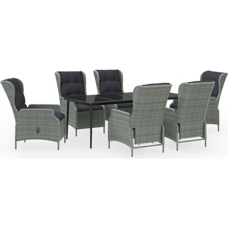 Set da Pranzo da Giardino 7 pz Grigio Chiaro vidaXL (1/5)