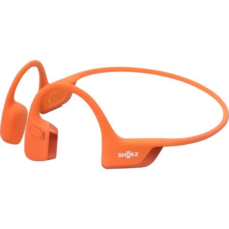 Auriculares deportivos, altavoces duales, diseño resistente al agua, color naranja lava. (1/2)