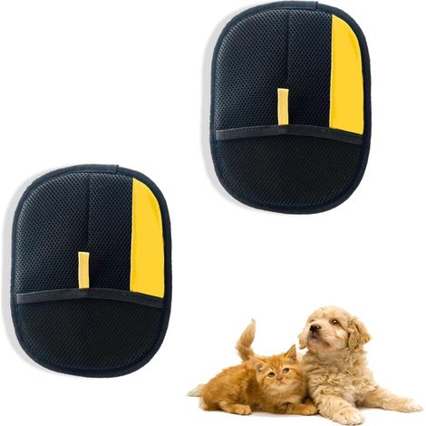 Hair Removal Glove for Dogs and Cats - Two Grooming Gloves with Brush Structure on Both Sides for Grooming and Massage at Home (1/5)