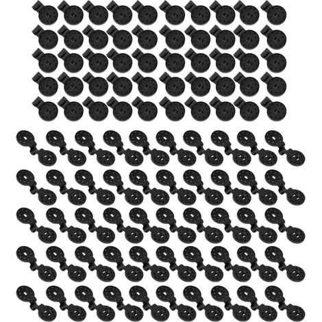 Filiyano-20/50/100 pinces en plastique pour toile d'auvent, pinces rondes noires, fixation coupe-vent, accessoires pour toile d'auvent (100 pièces) (1/5)