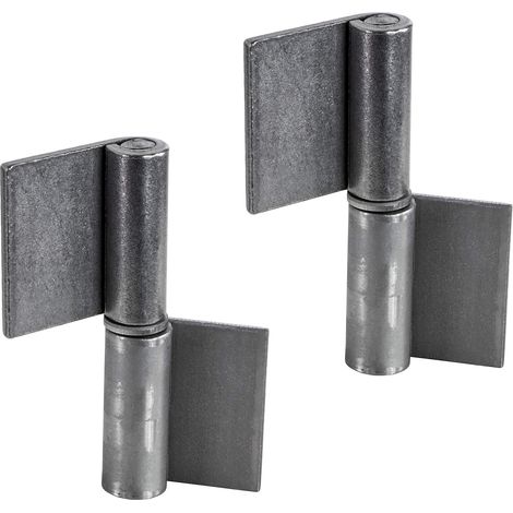 Anschweißbares Türband – Metall  Höhe = 80 mm  DIN rechts  Hochleistungsband für Gartentore und Maschinen  Türband für Stahltore – 2 Stück
