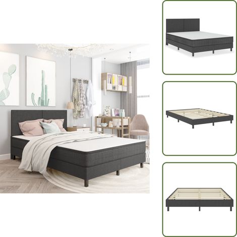 Cama de madera y metal - vidaXL Estructura de cama Box Spring tela gris 140x200 cm - Cama de tela