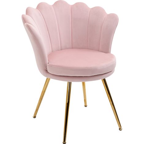 Fauteuil lounge vintage en velours avec pieds rose doré (1/5)