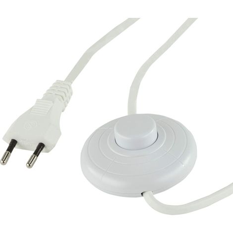 REV Ritter 0505665555 - Cavo Euro con interruttore a pedale, 2 m, bianco (1/4)