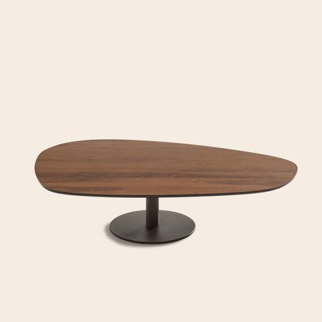 Table basse en Piètement métal bronze et plateau noyer ISMERIA (1/4)