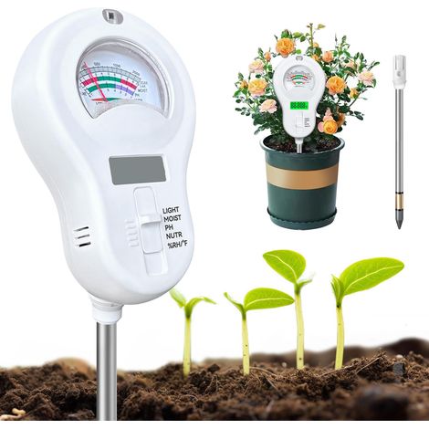 Testeur Sol 6 1 Appareil Testeur Humidité Plante 2 Sondes Amovibles Testeur Humidité Fertilité pH Température Lumière Humidité (1/5)