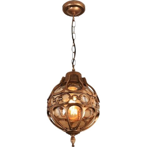 Suspension Extérieure, Imperméable IP23 Plafonnier Suspendu avec Globe en Verre (1/5)
