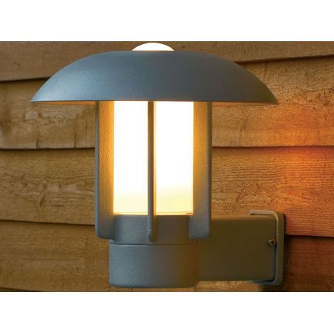 Außenwandleuchte HEIMDAL, Aluminium Silbergrau/ Glas opal, E27 Fassung, IP44 (1/4)