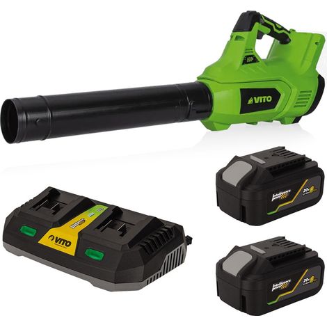 Souffleur de jardin 40V - 2 Batteries lithium 4AH + Chargeur DOUBLE VITO