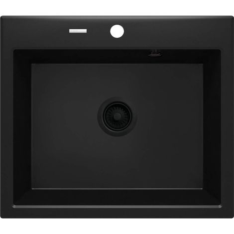 Lavello cucina in granito con 1 vasca 60x52 cm nero - Nexyo