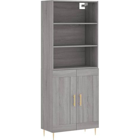 Buffet,Bahut,Meuble de Rangement haut Sonoma gris 69,5x34x180 cm Bois d'ingénierie CFW86617 (1/5)