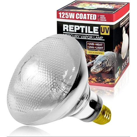 Lampe chauffante UVA UVB pour terrarium, E27, reptiles, spot de basage UV tortue, tagame barbu, lézard, gecko (1/5)