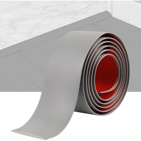 Barre de Seuil Adhesive 5cm x 300cm Flexible PVC Gris Foncé Découpable Barre de Seuil Anti-chute et Antidérapant Seuil de Porte Adhésif Idéal pour Carrelage Parquet Porte (1/5)