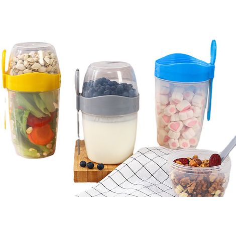 Tasse à double bol pour petit-déjeuner avec couvercle et fourchettes Poons pour les professionnels (1/5)