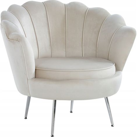 OTEL SESSEL, BEIGE SAMTBEDECKT, SILBERNE BEINE, FURNITEX (1/5)