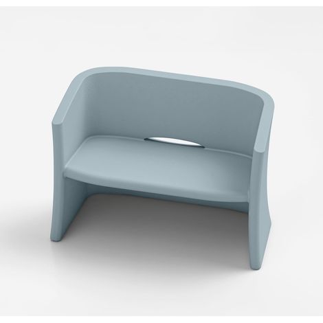 Divano da esterno Made in Italy in polietilene 2 posti Breeze - Blu (1/4)