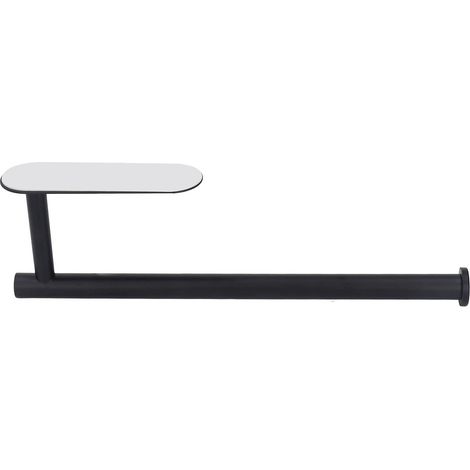 Porte-rouleau de papier toilette en acier inoxydable noir, fixation (1/5)