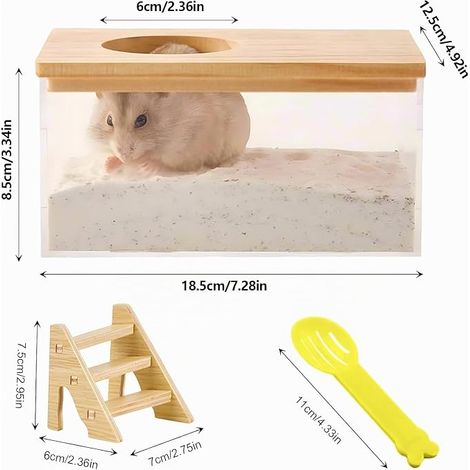 Maison De Toilette Hamster, Salle Bain Hamster, Conteneur De Bain De Sable Hamster Animal, Salle Bain Hamster Transparente, Chinchilla, Gerbille, Hérisson (1/4)