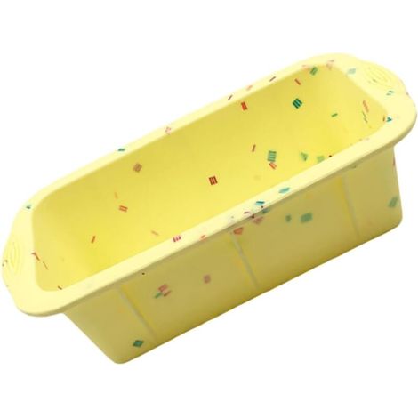 Stampo per pane in silicone antiaderente, riutilizzabile, ideale per la cottura in forno domestico e nel microonde, facile da pulire, giallo. (1/4)