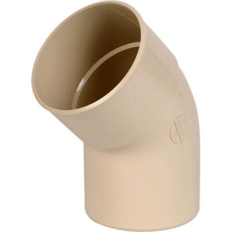 Nicoll – Coude mâle-femelle 45° Ø100 mm en PVC sable – Raccord tube descente – Évite les impuretés – Pour chantiers humides (1/2)