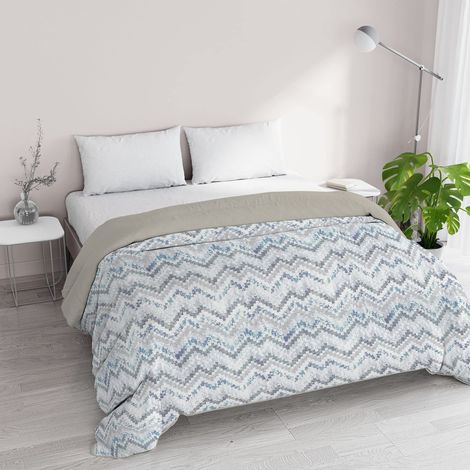 Trapunta Invernale Imbottita Letto Matrimoniale 250x245cm DoubleFace BASIC fantasia LOVE LINES, Made in Italy - Piumino Reversibile in morbida Microfibra 200gr/mq - Piumone Lavabile in Lavatrice (1/4)