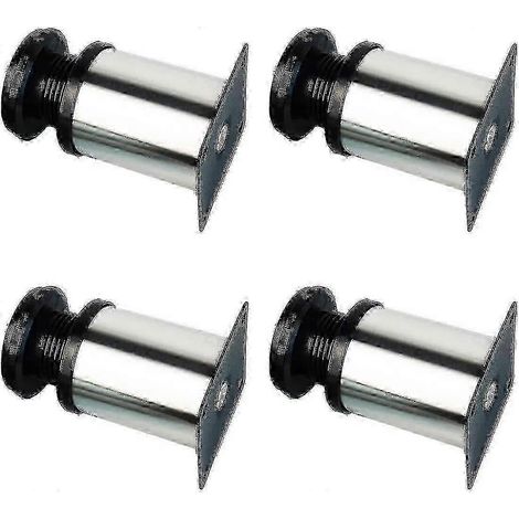 Quatre pieds de meuble réglables (métal chromé, réglables en hauteur, quatre pieds au total). (1/5)