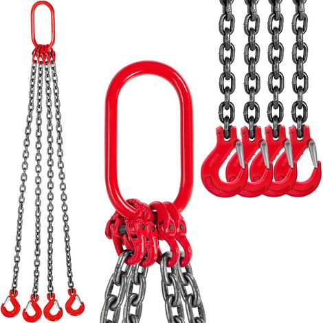 Chaîne de Levage de Poids à 4 Pieds élingue en Acier Allié 2 m Diamètre Chaîne 8 mm Capacité Charge 4 T élingue de Chariot élévateur Chaîne, Exploitation Minière des Ports de Construction G80 (1/5)